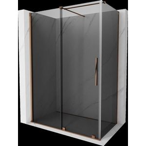 MEXEN/S Velar sprchový kout, posuvné dveře 150 x 80, grafit, růžové zlato 871-150-080-41-60 obraz