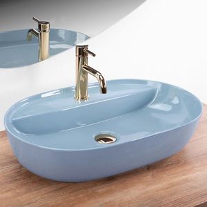 REA Umyvadlo na desku Aura 61 L.Blue Shiny REA-U6618 obraz
