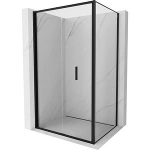 MEXEN/S Exo sprchový kout skládací dveře 90 x 75, transparent, černá 816-090-075-70-00 obraz