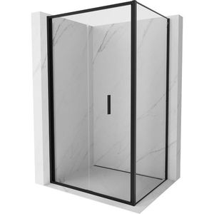 MEXEN/S Exo sprchový kout skládací dveře 100 x 75, transparent, černá 816-100-075-70-00 obraz