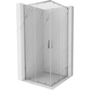 MEXEN/S Exo čtvercový posuvný sprchový kout 90 x 90, transparent, chrom 8111-090-090-01-00 obraz