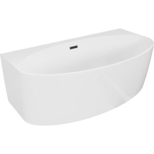 MEXEN/S Bruna volně stojící vana nástěnná 150 x 82, bílá lesk, sifon a přepad černá 52731508200-70 obraz