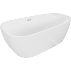 MEXEN/S Giada volně stojící vana 170 x 90, bílá lesk, sifon a přepad chrom 52741709000-01 obraz