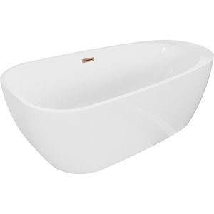MEXEN/S Giada volně stojící vana 170 x 90, bílá lesk, sifon a přepad růžové zlato 52741709000-60 obraz