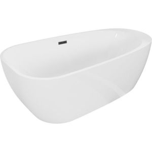 MEXEN/S Giada volně stojící vana 170 x 90, bílá lesk, sifon a přepad černá 52741709000-70 obraz