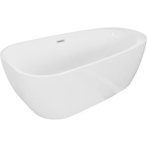 MEXEN/S Giada volně stojící vana 170 x 90, bílá lesk, sifon a přepad nikl kartáčovaný 52741709000-97 obraz