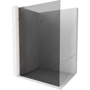 MEXEN/S Kioto L Sprchová zástěna WALK-IN 90 x 200, grafit, růžové zlato 800-090-103-60-40 obraz