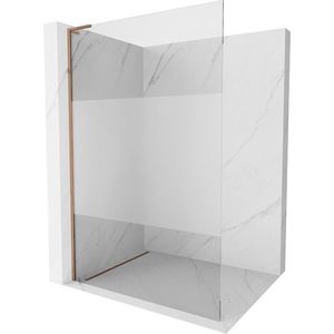 MEXEN/S Kioto L Sprchová zástěna WALK-IN 100 x 200, transparent/dekor, růžové zlato 800-100-103-60-35 obraz