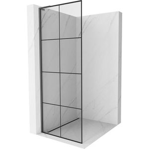 MEXEN/S Kioto L Sprchová zástěna WALK-IN 70 x 200, černý vzor, grafit metal 800-070-103-95-77 obraz