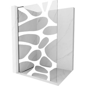 MEXEN/S KiotoL Sprchová zástěna WALK-IN 120 x 200, bílá vzor, grafit metal 800-120-103-95-97 obraz