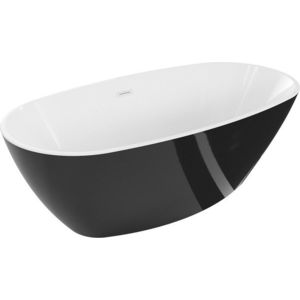 MEXEN/S Eris volně stojící vana 170 x 80, bílá/černá, sifon a přepad bílá 53441708075-20 obraz