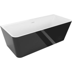 MEXEN/S Volta vana volně stojící rohová 150 x 75, bílá/černá, sifon a přepad bílá 51131507575-20 obraz