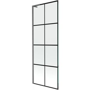 MEXEN/S Next L vanová zástěna FIX 70 x 150, černá vzor, grafit kartáčovaná 895-070-000-03-77-66 obraz