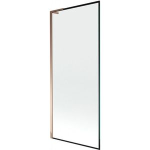 MEXEN/S Next L vanová zástěna FIX 80 x 150, černá vzor, růžové zlato 895-080-000-03-70-60 obraz