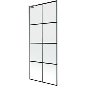 MEXEN/S Next L vanová zástěna FIX 80 x 150, černá vzor, grafit kartáčovaná 895-080-000-03-77-66 obraz