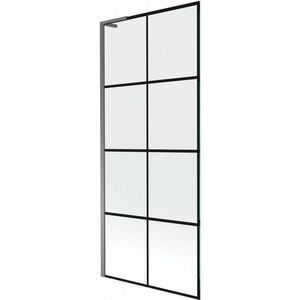 MEXEN/S Next L vanová zástěna FIX 80 x 150, černá vzor, grafit metal 895-080-000-03-77-95 obraz