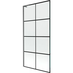 MEXEN/S Next L vanová zástěna FIX 90 x 150, černá vzor, grafit kartáčovaná 895-090-000-03-77-66 obraz