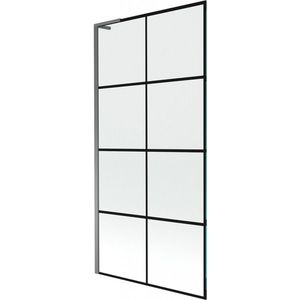 MEXEN/S Next L vanová zástěna FIX 90 x 150, černá vzor, grafit metal 895-090-000-03-77-95 obraz