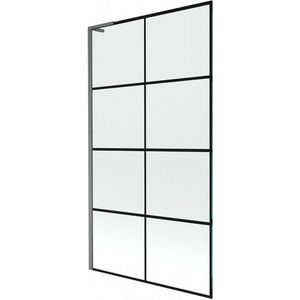 MEXEN/S Next L vanová zástěna FIX 100 x 150, černá vzor, grafit kartáčovaná 895-100-000-03-77-66 obraz