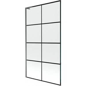 MEXEN/S Next L vanová zástěna FIX 100 x 150, černá vzor, grafit metal 895-100-000-03-77-95 obraz