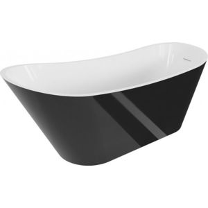 MEXEN/S Alta volně stojící vana 170 x 75, bílá/černá, sifon a přepad bílá 52141707575-20 obraz