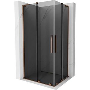 MEXEN/S Velar L Duo sprchový kout, posuvné dveře 100 x 90, grafit, růžové zlato 871-100-090-02-43-60 obraz