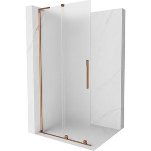 MEXEN/S Velar L Sprchová zástěna posuvná Walk-in 90 x 200, dekor 8 mm, růžové zlato 871-090-003-33-60 obraz