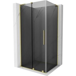 MEXEN/S Velar L sprchový kout, posuvné dveře 110 x 80, grafit, zlato kartáčovaná 871-110-080-43-55 obraz