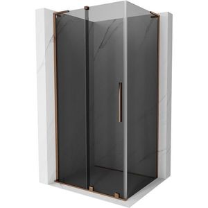 MEXEN/S Velar L sprchový kout, posuvné dveře 110 x 80, grafit, růžové zlato 871-110-080-43-60 obraz