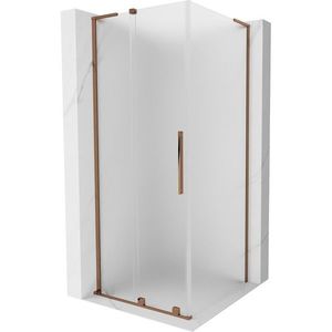 MEXEN/S Velar L sprchový kout, posuvné dveře 110 x 110, dekor, růžové zlato 871-110-110-33-60 obraz