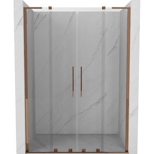 MEXEN/S Velar L Duo posuvné sprchové dveře 150, transparent, růžové zlato 871-150-003-02-60 obraz