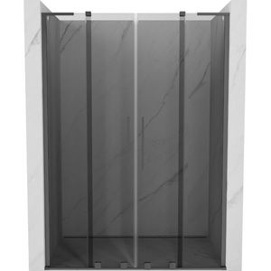 MEXEN/S Velar L Duo posuvné sprchové dveře 160, grafit, grafit metal 871-160-003-42-95 obraz