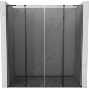 MEXEN/S Velar L Duo posuvné sprchové dveře 180, grafit, grafit metal 871-180-003-42-95 obraz