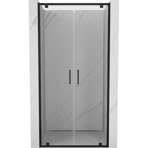 MEXEN Exo sprchové dveře křídlové 80, transparent, černá 8182-080-000-70-00 obraz