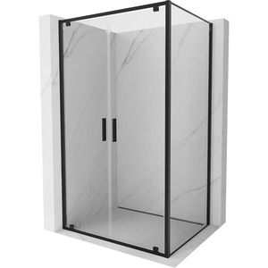 MEXEN/S Exo sprchový kout dveře křídlové 90 x 75, transparent, černá 8182-090-075-70-00 obraz