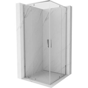 MEXEN/S Exo čtvercový křídlový sprchový kout 100 x 100, transparent, chrom 8110-110-110-01-00 8110-100-100-01-00 obraz