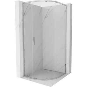MEXEN/S Exo čtvrtkruhový posuvný sprchový kout 90 x 90, transparent, chrom 8131-090-090-01-00 obraz