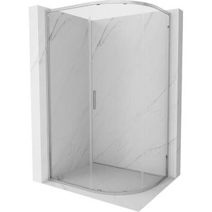 MEXEN/S Exo čtvrtkruhový asymetrický posuvný sprchový kout 100 x 90, transparent, chrom 8131-100-090-01-00 obraz