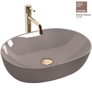 REA Umyvadlo na desku Lisa Beige Shiny REA-U6380 obraz