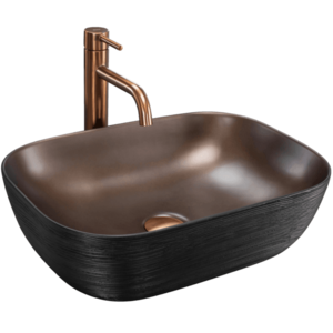 REA Umyvadlo na desku Belinda COPPER BRUSH / Black REA-U6384 obraz