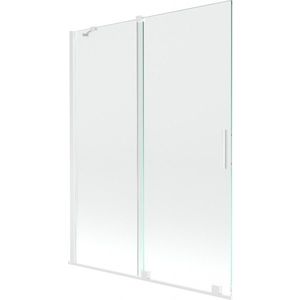 MEXEN/S Velar Dvoukřídlá posuvná vanová zástěna 130 x 150, transparent, bílá 896-130-000-01-20 obraz