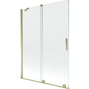 MEXEN/S Velar Dvoukřídlá posuvná vanová zástěna 130 x 150, transparent, zlatá 896-130-000-01-50 obraz