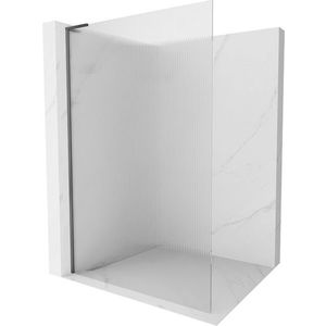 MEXEN/S Kioto L Sprchová zástěna WALK-IN 100 x 200, proužky, grafit metal 800-100-103-95-09 obraz
