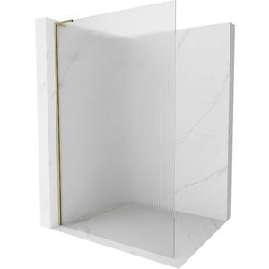 MEXEN/S Kioto L Sprchová zástěna WALK-IN 120 x 200, proužky, zlatá 800-120-103-50-09 obraz