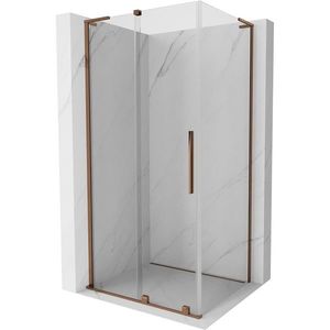 MEXEN/S Velar L sprchový kout, posuvné dveře 100 x 110, transparent, růžové zlato 871-100-110-03-60 obraz