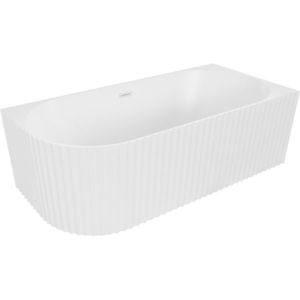 MEXEN/S Gia volně stojící rohová vana reliéf pravá 150 x 75, bílá mat, sifon a přepad bílá 52701507501P-20 obraz