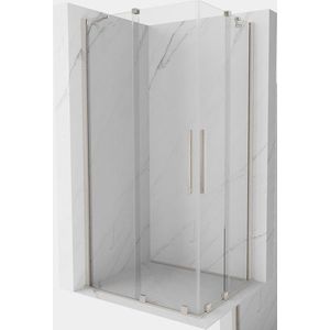 MEXEN/S Velar Duo sprchový kout, posuvné dveře 100 x 90, transparent, nikl kartáčovaný 871-100-090-02-97 obraz