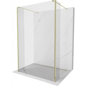 MEXEN/S Kioto Sprchová zástěna WALK-IN volněstojící 120 x 30 x 30, transparent, zlatá 800-120-030-222-50-00-030 obraz