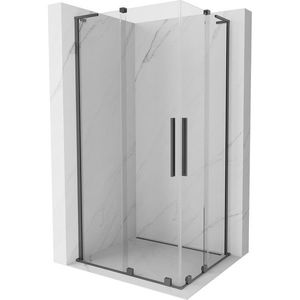 MEXEN/S Velar L Duo sprchový kout, posuvné dveře 90 x 80, transparent, grafit metal 871-090-080-02-03-95 obraz