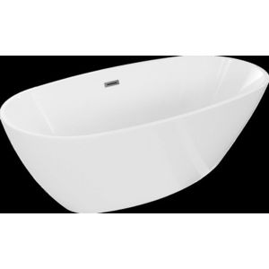 MEXEN/S Eris volně stojící vana 180 x 95, bílá, sifon a přepad grafit metal 53441809500-95 obraz
